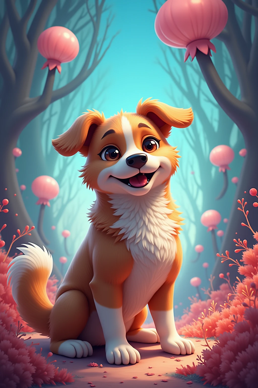 Change the cat in the image generated above to a dog