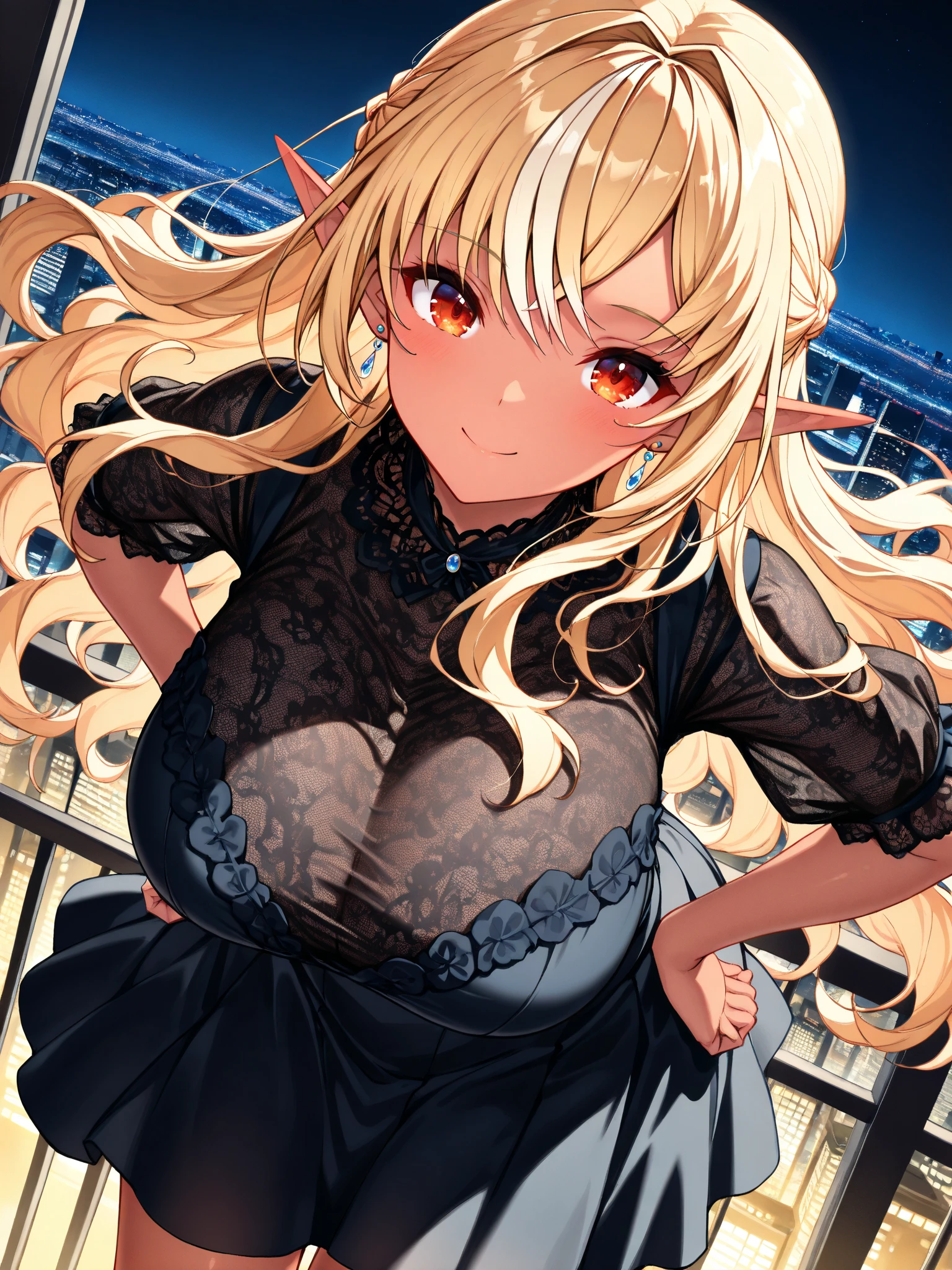 face focus, masterpiece,highly detailed CG unity 8k wallpaper Super cute girl (aesthetic anime crystal clear light yellow eyes) and (full pupil of eyes) with full oval iris (in_heat),lumine\(genshin impact\), she loveliness standing and look at viewer,(evil grin), front view,loooking at viewer,face focus,best quality,Illustration,elaborately designed clothes,super detailed skin,dynamic lighting,in great church,