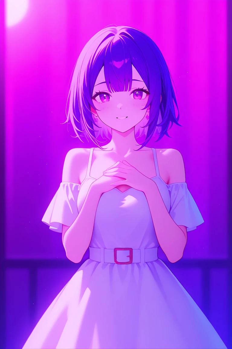 Highest quality、Ultra-high quality、woman、high school student、short hair、Completely 、Green Eyes、Star Eyes、White stars in both eyes、Large Breasts、、woman器、smile、Water gets all over your body、がする、Love hotel bedroom