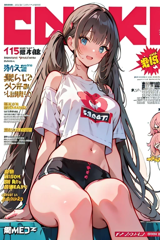 masterpiece, best quality, solo, random pose, ???? pose, seductive pose, ((white background)), hand on own ?????, black highleg micro ??????, dutch angle, ?????, wavy hair, magazine cover, medium hair,
