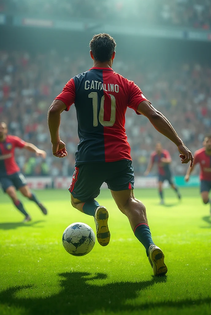 Hot anime girls with red  red  runig on a soccer pitch big 
