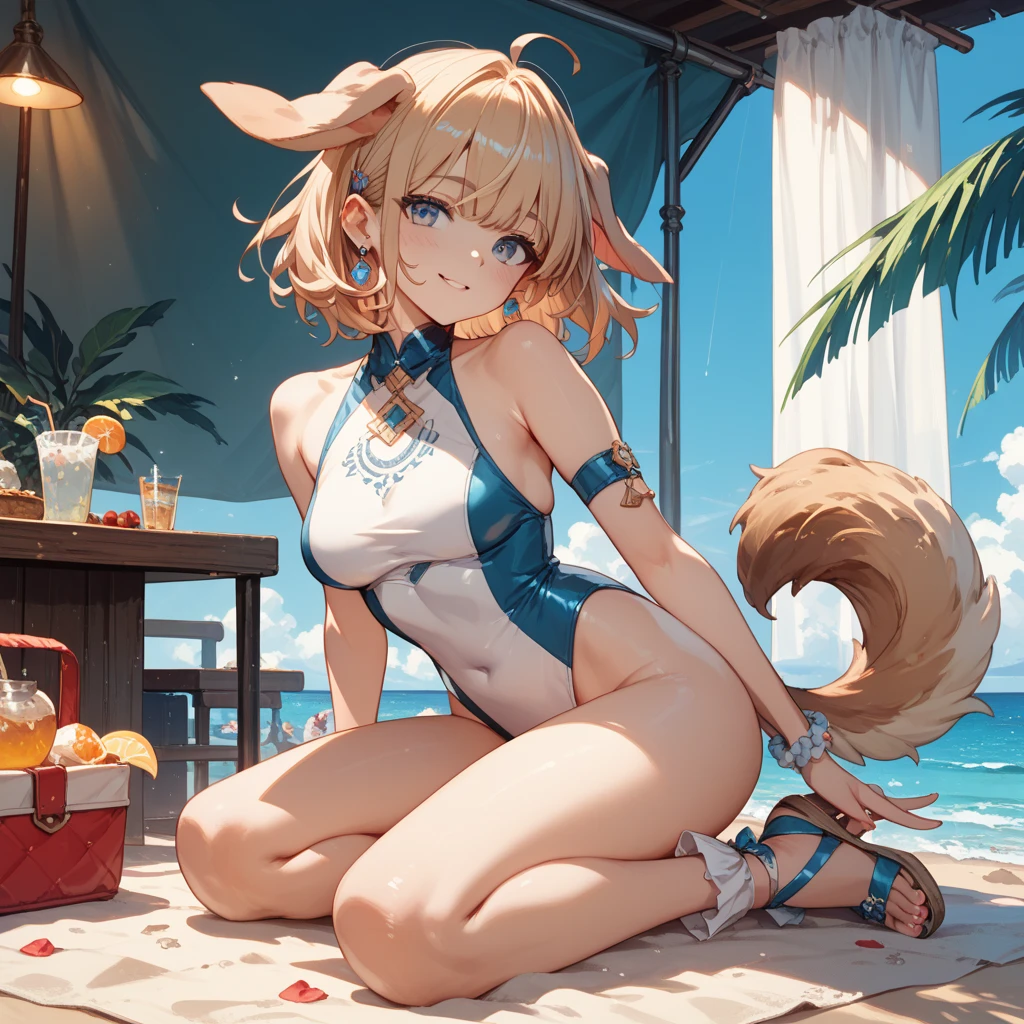 girl in a string  with a fox tail, female furry mini cute style, holo is a wolf girl, realistic , furry brown body, holo if a wolf girl, furry, fox tail, swimsuit, furry art!!!, small curvy loli,  is very obvious, The  contour is pronounced, , fishnet stockings wrap the thighs,  out, absurdly long hair, , Sci-fi, (), beautiful clothes , Lace, lace trims, lace clothing, lace clothing, , thick thighs, !!, , 