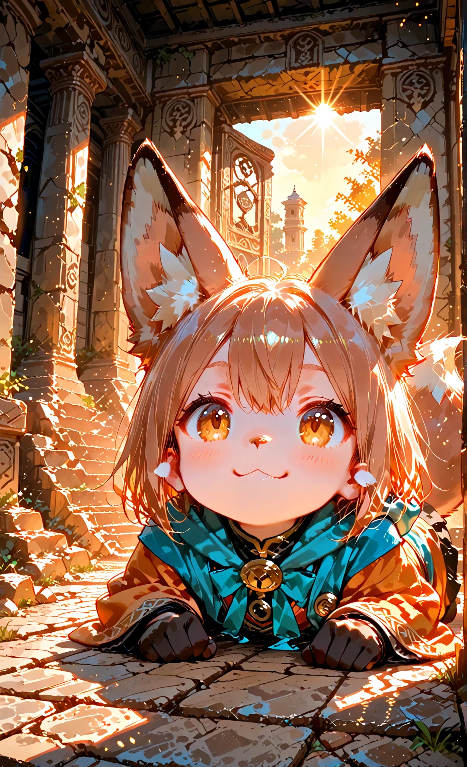 Cat face, female, 33 years old, petite, fair skin, hair color is brown ash, neat, smiling, embarrassed, small face, beauty, cute, 35mm lens 8K high resolution face, close up with clear and realistic details, background is Disneyland