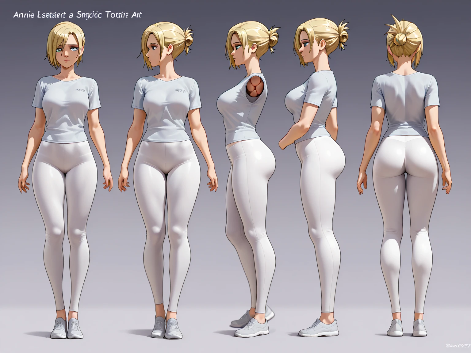 highres, masterpiece,
multi-view, turnaround, model sheet,  character design,
white background, simple background,
full body character turnaround of 1girl, Multiple views of the same character in the same outfit,
female flight attendant, beige uniform, white sneakers, short-sleeved shirt, high-waisted pants, casual professional attire, realistic textures, professional demeanor, service industry, modern aircraft,
<lora:CharTurnRetag_v4:0.6>
<lora:Witcher3turn_v1:0.1>
<lora:Medieval2turn_v1:0.1>
<lora:bg3Turn_v1:0.1>