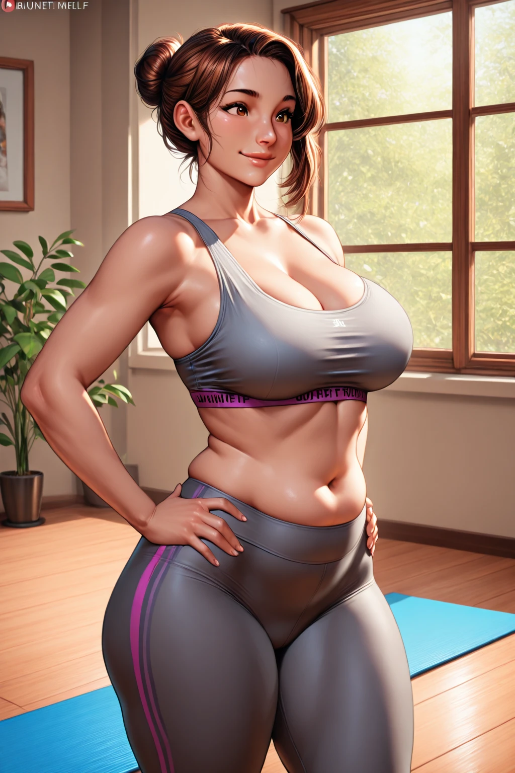 multiple thick body (mature women age 40 American milf super model) wearing transparent t shirt mini skirt and ????? panties, patio daytime, ((make everything as sfw)), smiling, sfw, on yoga mats, sfw, stretching ???????????, lift skirt show ????? panties, (((sfw, pov)))
