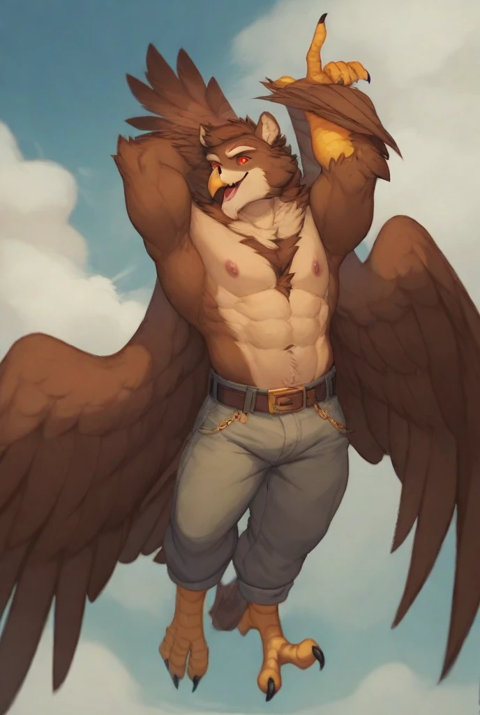 score_9, score_8_up, score_7_up, score_6_up, score_5_up, score_4_up, source_furry, BREAK, horuspdxl, 1boy, avian, blue eyes, glowing eyes, messy hair, furry, hands, male furry, wings, nude, loincloth, bulge, outdoors, from below, bird tail, night, feathers, standing, campfire, forest, tent, <lora:HorusSmite:0.7>