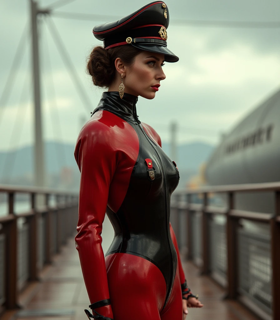 Hyperrealistic art 
a black and white classic artistic reproduction of a 32yo  female beautifull Captain Nemo by Jules Verne, in the style of édouard riou, latex raincoat, scientific illustrations, grainy, tonalist, deteriorated . Extremely high-resolution details, photographic, realism pushed to extreme, fine texture, incredibly lifelike<lora:latex5:1.0>