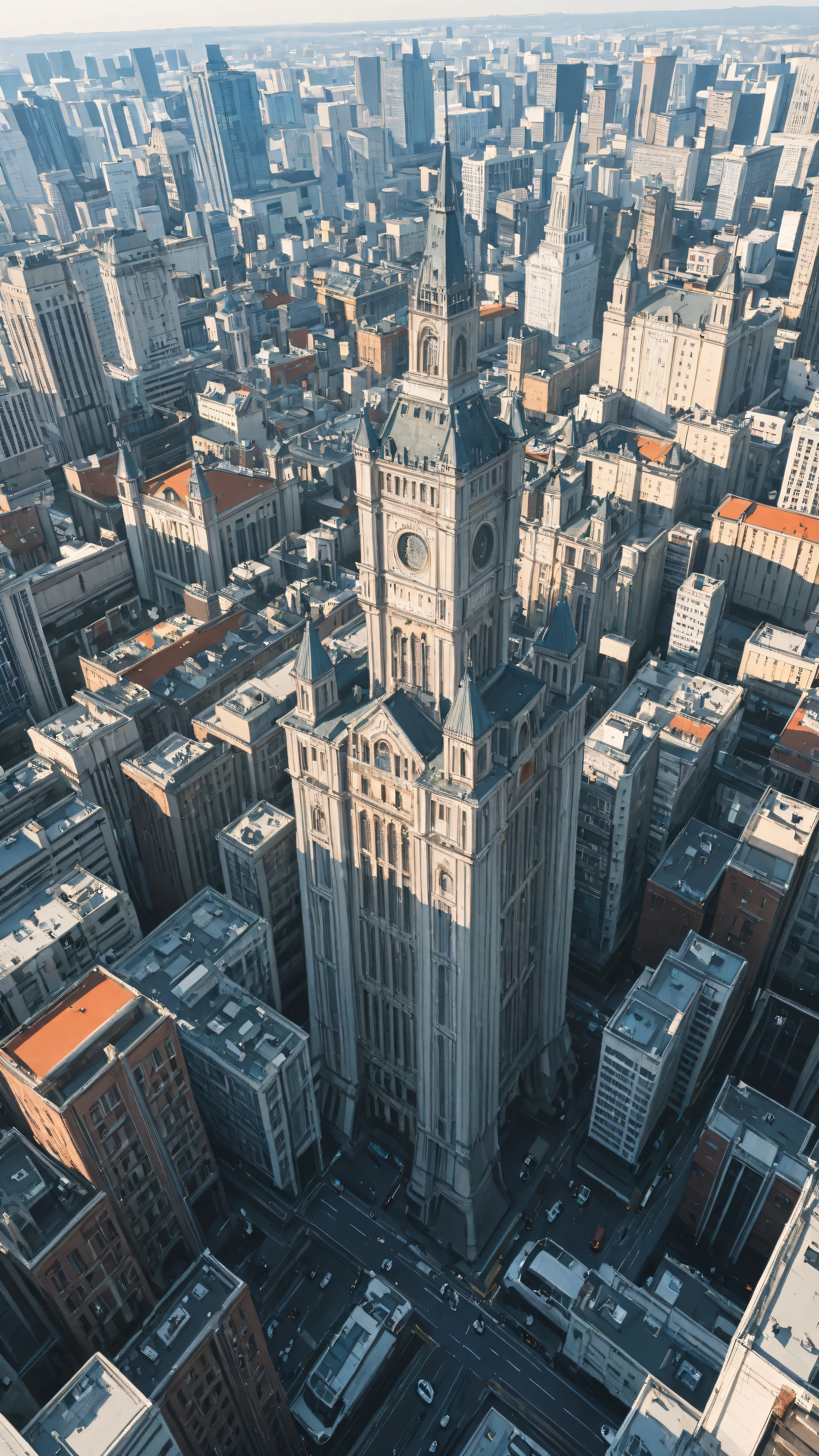 high-definition images、巨人のミラ、Smaller cityscapes, buildings, towers, and bridges、小人の国でonly bigger is Mila dressed in black、Diorama-like World