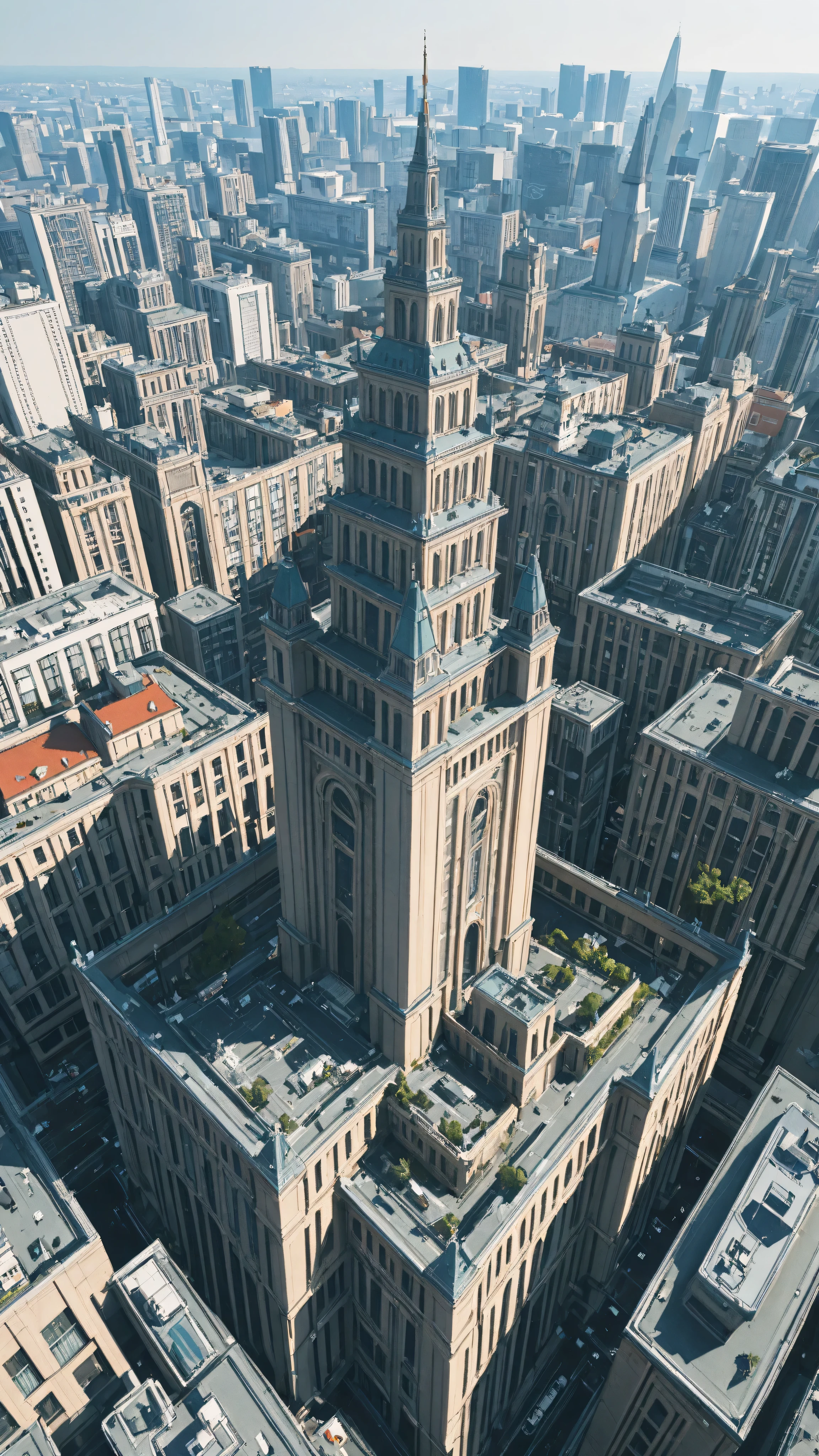 high-definition images、巨人のミラ、Smaller cityscapes, buildings, towers, and bridges、小人の国でonly bigger is Mila dressed in black、Diorama-like World