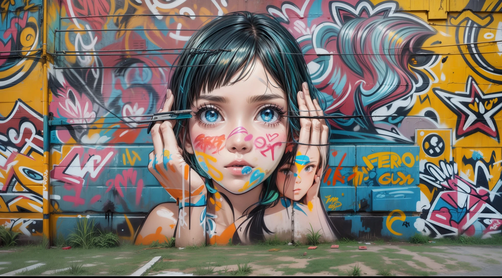 a girl mural, grafitti, upwon, mbpj