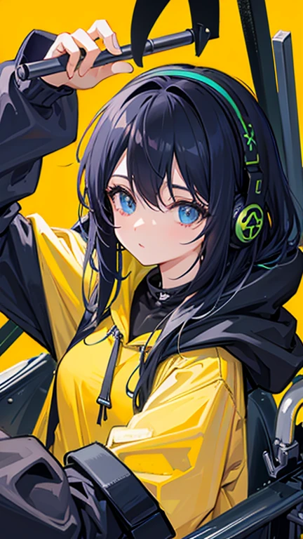 Yellow-pink texture for long hair,Wide black glasses,The face is relatively large,Silly,Looks silly and cute,It's a cute girl