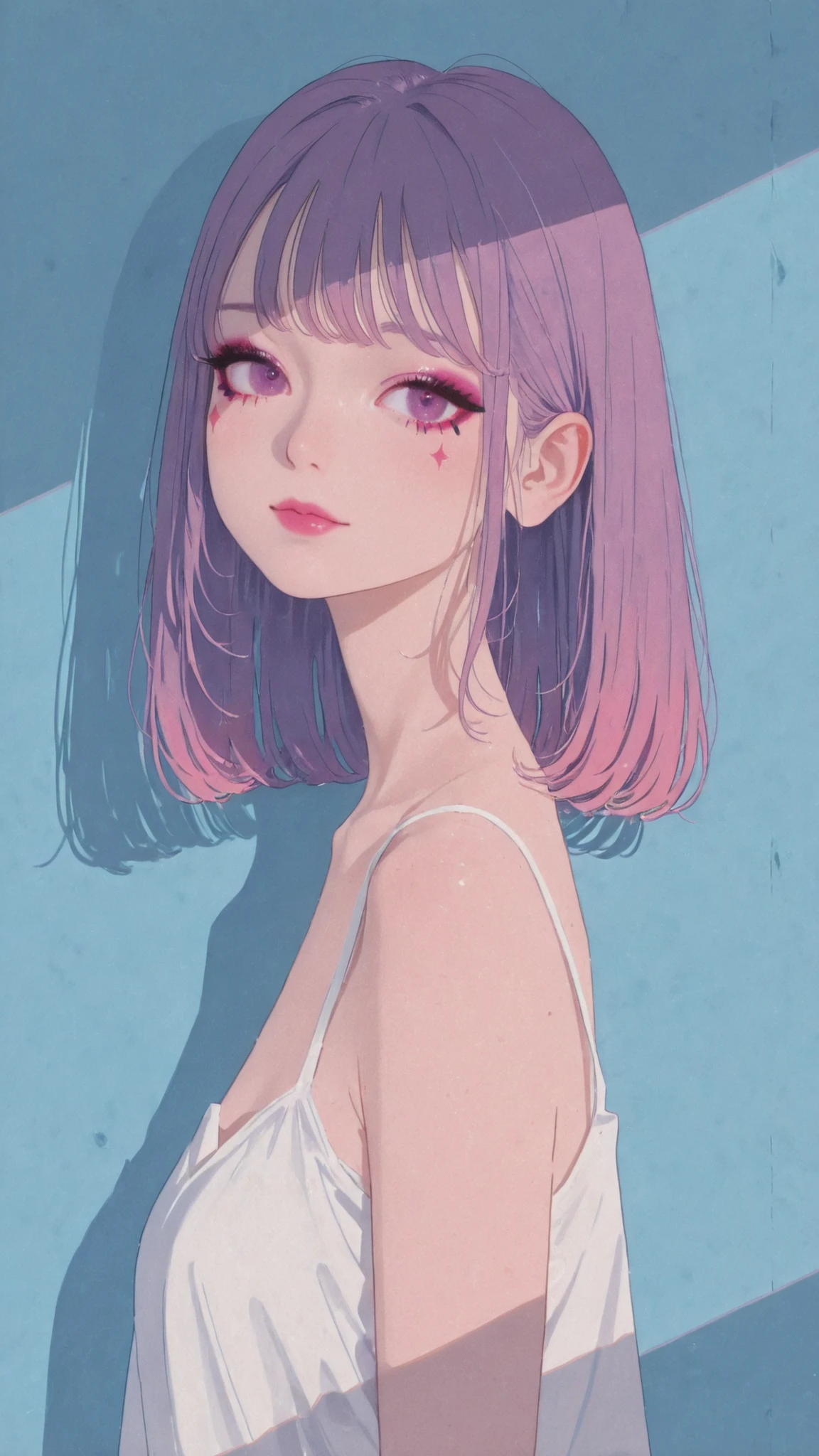 Super realistic、realism、light and shadow、The color、It interacts with the skin、beautiful artwork、Artistry、 physical beauty、Distinctive makeup、Cutting edge