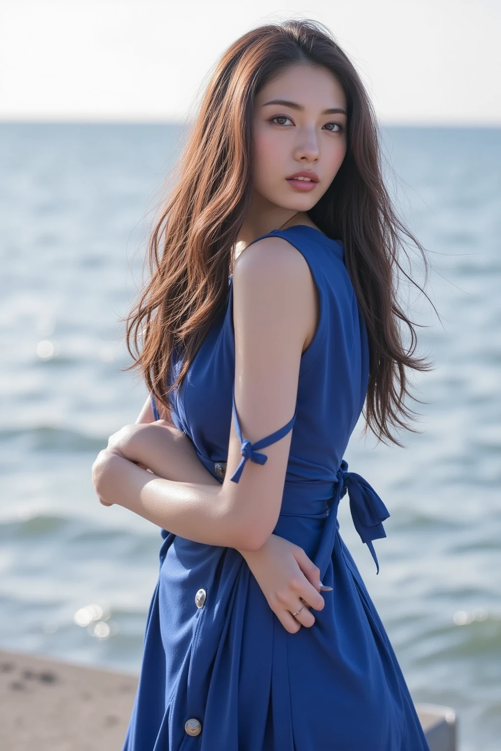 Kasumi, brown eyes, (best quality, ultra-detailed), (realistic:1.37), beautiful and detailed face, ultra-realistic texture, delicate face, delicate body, red lipstick, bright colors. High definition, 8K, well defined legs