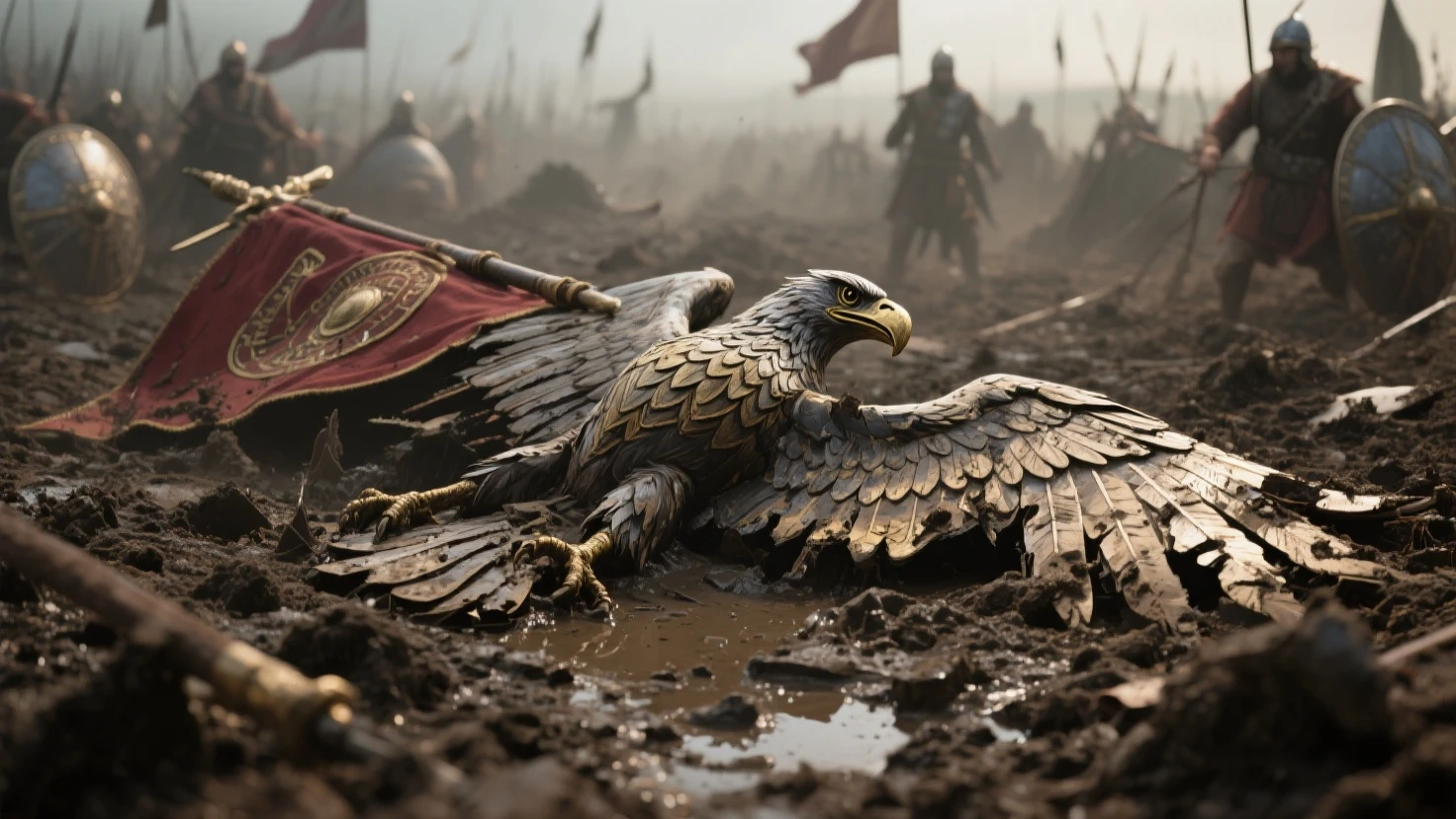 a chicken wear armor ready to fight, his army behind him steady, epic cinematic high realistic picture