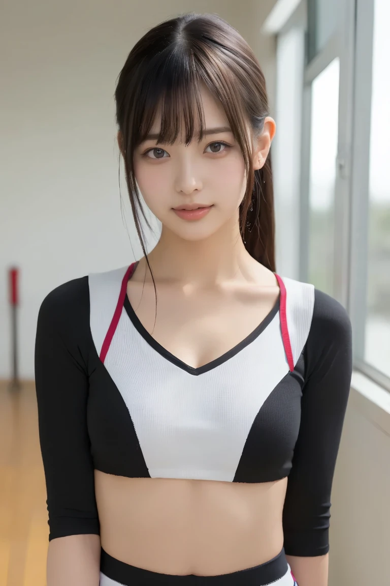 (8k, RAW Photos,highest quality, High resolution:1.1), (Ultra-realistic:1.4),(Realistic, Realistic:1.3),The Beauty of Japan、((Upper Body:1.3))、Gymnastics Team - Flexible Leotards and Grips