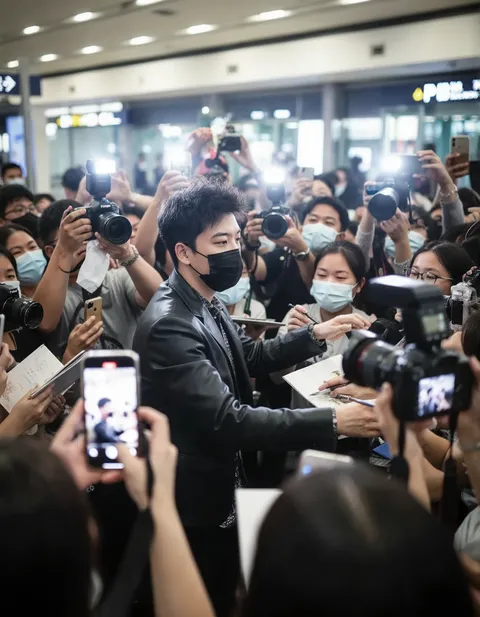 Heyecanlı ünlü karşılama sahnesi