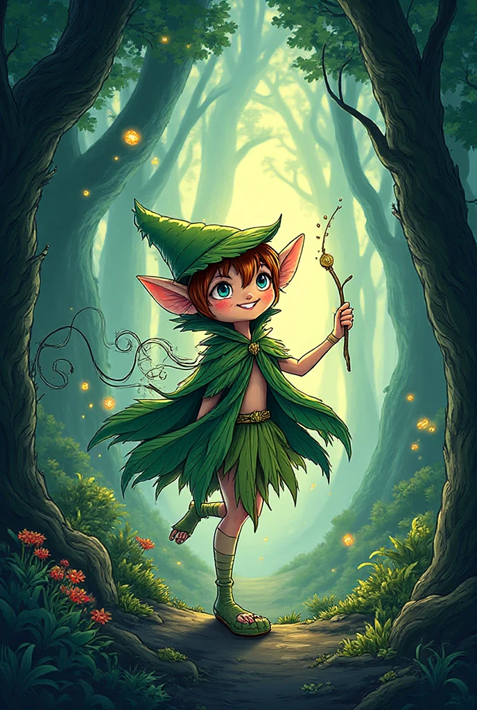  playing fairy stick, night forest, holding fairy stick, happy, happy, perfect quality, clear focus, (Masterpiece: 2.1) (Realistic: 1.2) (Bokeh) (Best quality) (Detailed skin: 1.3) (Intricate details) (8K) (Detail eyes) (Sharp focus) 2.1