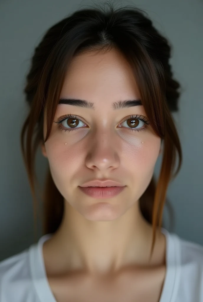 beautiful woman, detailed and hyper-realistic face, perfect  proportions, smooth and flawless skin, captivating eyes, defined eyebrows, delicate nose, luscious lips, (best quality,4k,8k,highres,masterpiece:1.2),ultra-detailed,(realistic,photorealistic,photo-realistic:1.37),cinematic lighting, warm color tones, natural lighting, intricate detail, highly realistic, digital art, oil painting style, portrait