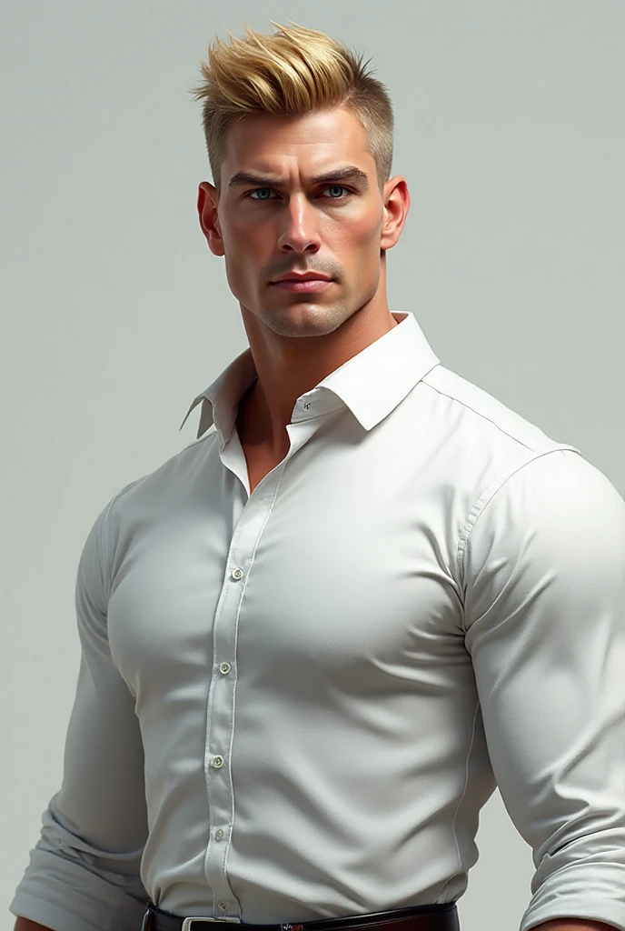 1man, 
a 30 y.o muscular male wearing long-sleeve white shirt and tie, wearing leather shoes,  full body, 
soft lighting, 
masterpiece, best quality, 8k uhd, dslr, film grain, Fujifilm XT3 photorealistic painting art by midjourney and greg rutkowski