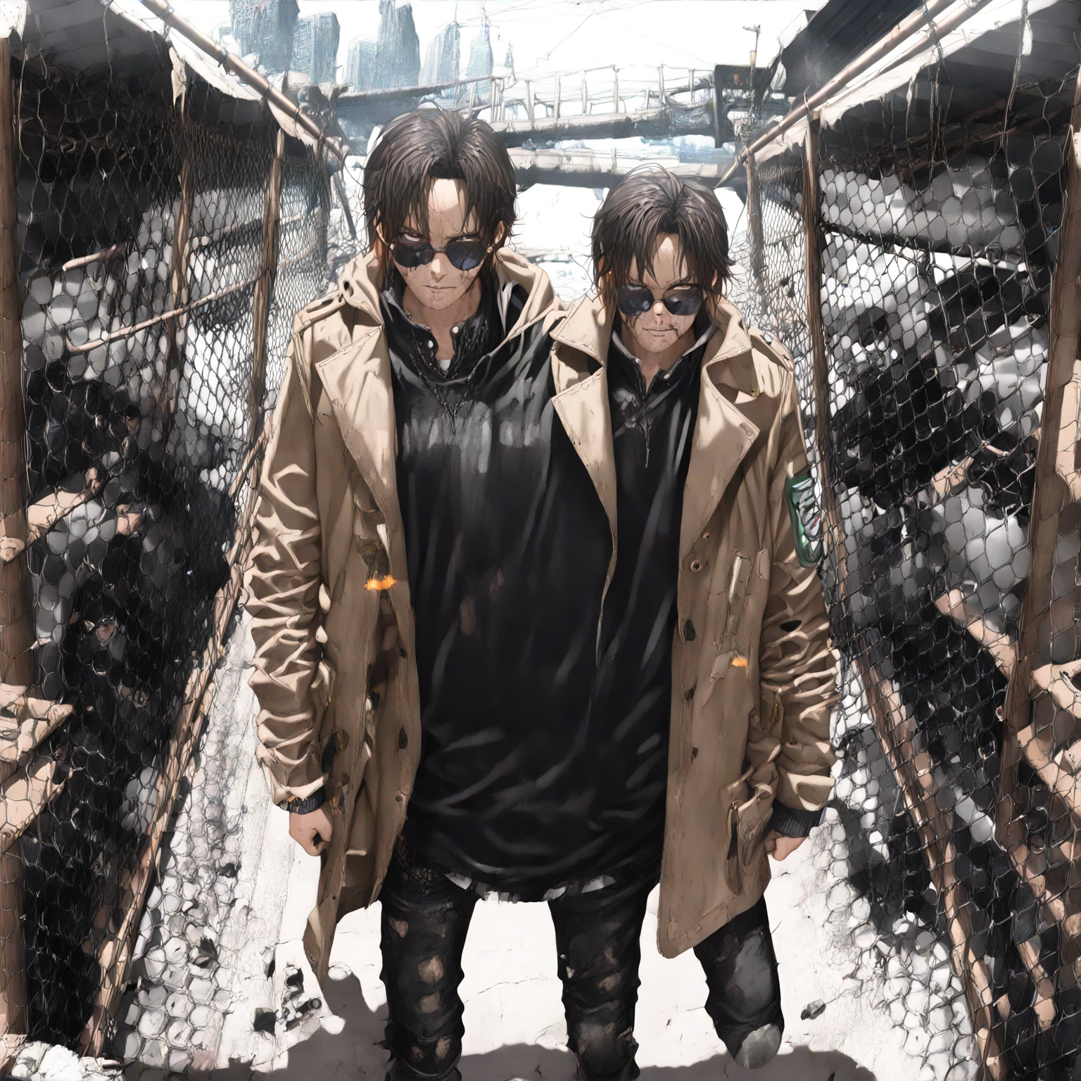 (best quality,ultra-detailed,realistic:1.37),american man, handsome man,wearing a black jacket Pixelate skull image, Pony hair 