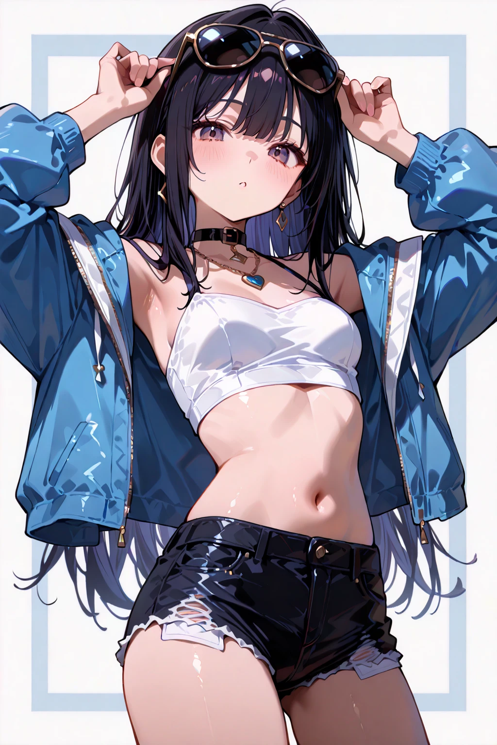 masterpiece, best quality,anime style, 1 girl,(((slender body))), (((small eyes,small breast,breast milk))),(((Jacket, Open your clothes, Open jacket, Blue jacket, Sports Bra,buruma))),(((((a gorilla man grabbing the girl))))),((((cum)))), (beautiful face), (((bob cut,headband))), (((straight hair))), ((((black hair)))),detailed beautiful skin, (perfect hands, perfect )