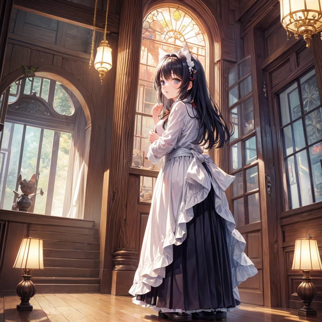 anime girl in white dress standing in front of a window, guweiz, guweiz masterpiece, guweiz on pixiv artstation, artwork in the style of guweiz, guweiz on artstation pixiv, made with anime painter studio, romantic dress,  in dress, in the art style of bowater, rin