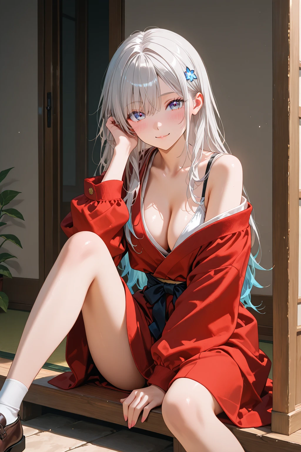 (masterpiece:1.3),(highly detailed:1.3),(highres:1.1),best quality,Ultra-detail,1girl,solo,kitchen,jelofolkwang,naked apron,((white apron)),ass,sideboob, unclear clothes , white pantie, ((perfect body)), salon,((take off pantie)),hand pantie , legwear 