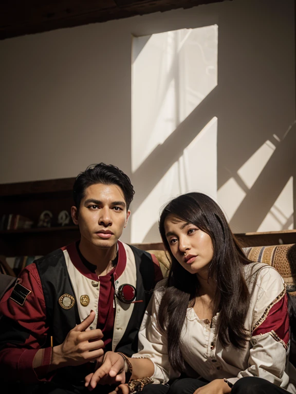 244 (An 18-year-old female and an 18-year-old male), short hair,kind, lipstick, Egyptian civilization, Waist belt, Hieroglyphics, smile