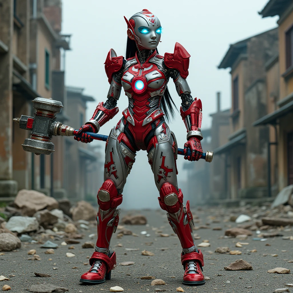 Rough skin, Very detailed, Advanced Details, high quality, 最high quality, High resolution, 1080P 、、Red Armor、Wearing red and black、cute((During a break))(Wearing a damaged female robot suit...)(Red Armor)(Broken Armor)Black Hair、、Soaking wet、Transformers、、Sweaty face、Beautiful Face、cute、knock down、よだれing from the mouth、Elementary school girl (Steam coming out of the face) ((Steam from the body)) Sit on a chair Filming locations I can see the Open the to the front look up