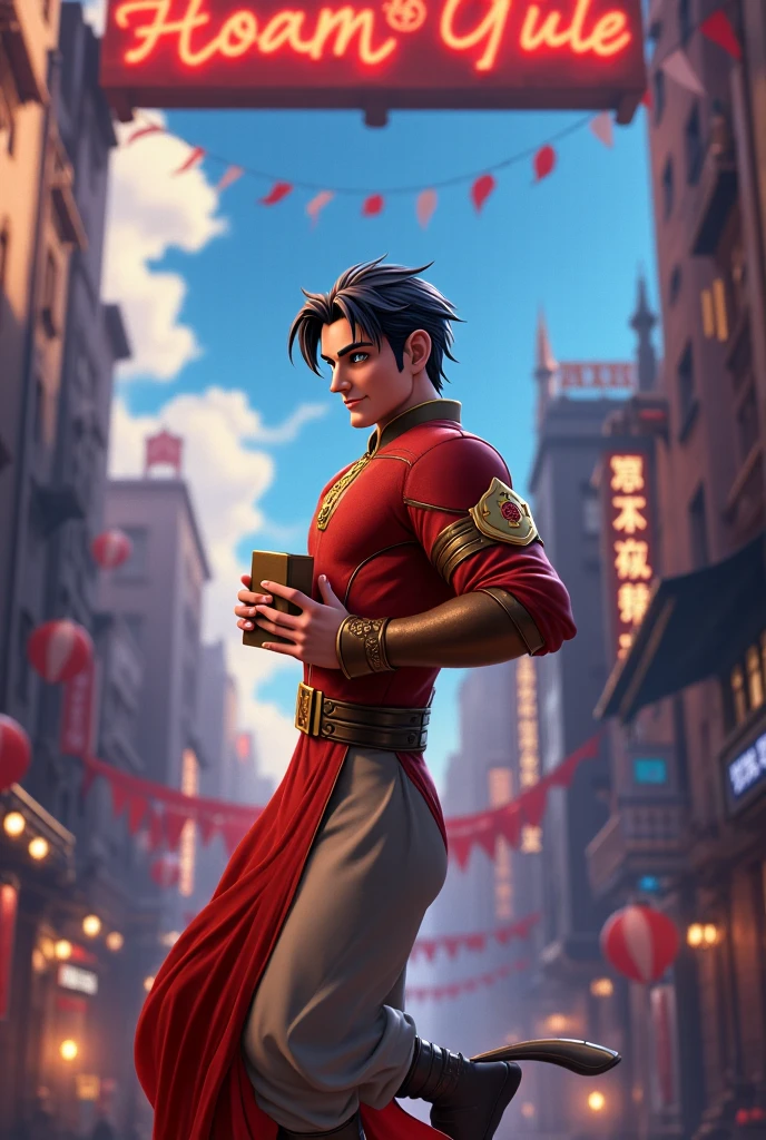 warrior, concept-art,  Fantasy art, battleground background, clean render, a horned, Wear a suit of armor, Detailed bushido form smoke, helmet of a forgotten deity, character is standing, 8k Realistic, in game render, detailed face background detail, Art station front page, taur, Pseudo-medieval fantasy, A deity wearing koi armor, detailed bronze armor, Bronze armor, golden etched armor, gold obsidian armor, Light gold armor, Gorgeous filigree armor, A demonic warrior, Gorgeous armor full of thorns, Intricate assasin armor, Intricate metal armor, powerful warrior, Dressed in gorgeous gold armor，Decorated with intricate patterns, The helmet has a large crown and two horns,Glowing red eyes， Everything is in the dark, The smoky background alludes to battle scenes, Add an ominous aura to his character，submission, Full body shot.