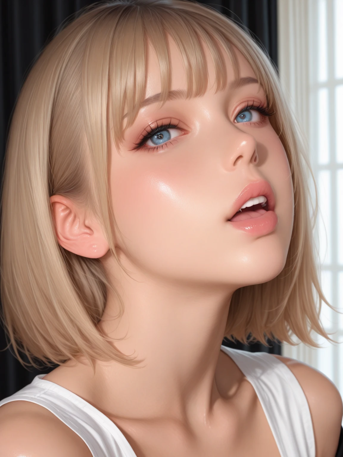 beautiful japanese actress、1 girl,debris flies,,Award-winning photo, very detailed,face focus, double big eyes(woman with open mouth and closed eyes ), 18-year-old、shiny skin、(((close up of face)))、realistic nostrils、elongated nasal cavity,,,、apartment emergency stairs,　landing of stairs,Outdoor fire escape stairs,squat、((Completely ))、、(sharp nose)frown performance:1.4,,performance,frown,please raise your head、Skin shiny with sweat,Oily  skin,tied hair,female teacher,Squatting in the hallway、squat、50 degree hot room、Skin shiny with sweat、wet  fabric,Sweaty all over my face,Face enduring severe pain、screaming face,Open your mouth wide and scream,((woman on top,,,)),((Completely )),((())),((blonde hair color)),(very short hair),((thin eyebrows:1.2)),(((( 1boy's :1.4))))