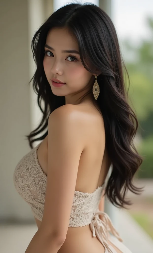 (masterpiece, best quality:1.2), pevita pearce,1girl, solo, In the depths of Wonderland，The moonlight falls like water，foggy room，The figure of the heroine is vaguely visible，Just like the fairy in the painting，Slender ???? legs，Very nice legs，Leaking ???? legs，???????????，Beautiful with a hint of mystery。Her face is beautiful and delicate，Like finely carved jade，Showing otherworldly beauty。The eyebrows are picturesque，The waves in my eyes are like twinkling stars，Show the light of perseverance and wisdom。The bridge of the nose is straight，Lip color like cherry，The slightly raised corners of the mouth reveal confidence and calmness。Her face is well defined，The skin is as fair as jade，Reveals a healthy glow，Just like a fairy, she never eats fireworks in the world。Her makeup is light and delicate，Not too much embellishment，But enough to show her temperament and charm。Light-colored foundation brings out the transparency of the skin，A light eyebrow pencil outlines her perfect eyebrow shape，Eye makeup is eye shadow and eyeliner，Make her eyes brighter and more energetic。Lips painted with grace lipstick，Adds a bit of charm and sophistication。Her clothes are graceful and chic，Clothes flutter，It seems like it will be blown up by the wind at any time，drifting into the distance。Without losing grace，Also showed her extraordinary skills。Rocking with her movements。Her hair is tied back casually，Secure it with a hosta，A few strands of hair are fluttering gently in the wind，Adds a bit of softness。Her figure is looming in the fairyland，Like a big breastsbeautiful landscape，attracted everyone's attention。She seems to be a fairy in wonderland，big breastsbeautiful、grace、mystery、and full of power。