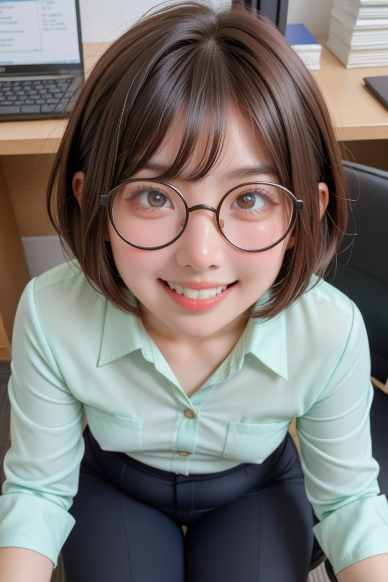 Black-rimmed glasses、Enlarge your face