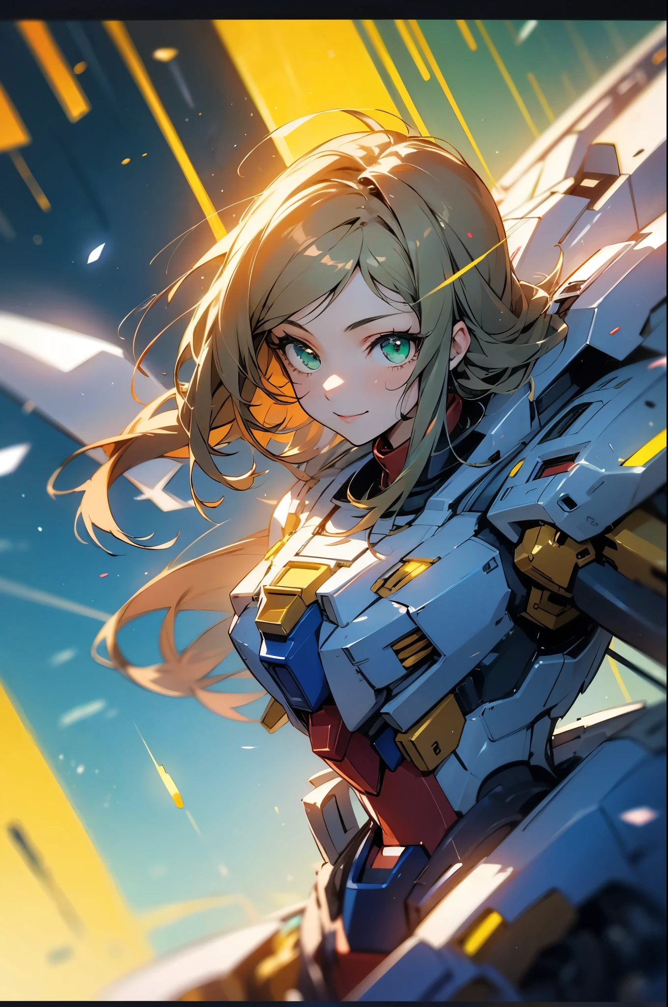 best quality, ultra detailed 8k cg render, masterpiece, high resolution, extremely detailed,
voluptuous beauty mecha girl,
super breasts,
, blonde hair, RED eyes,
gold White mix color mecha armor,
RED hair bund,
universe,outer space,
Venus planet,
bubble image,
persona face,Ichigo Hoshimiya (Aikatsu!)