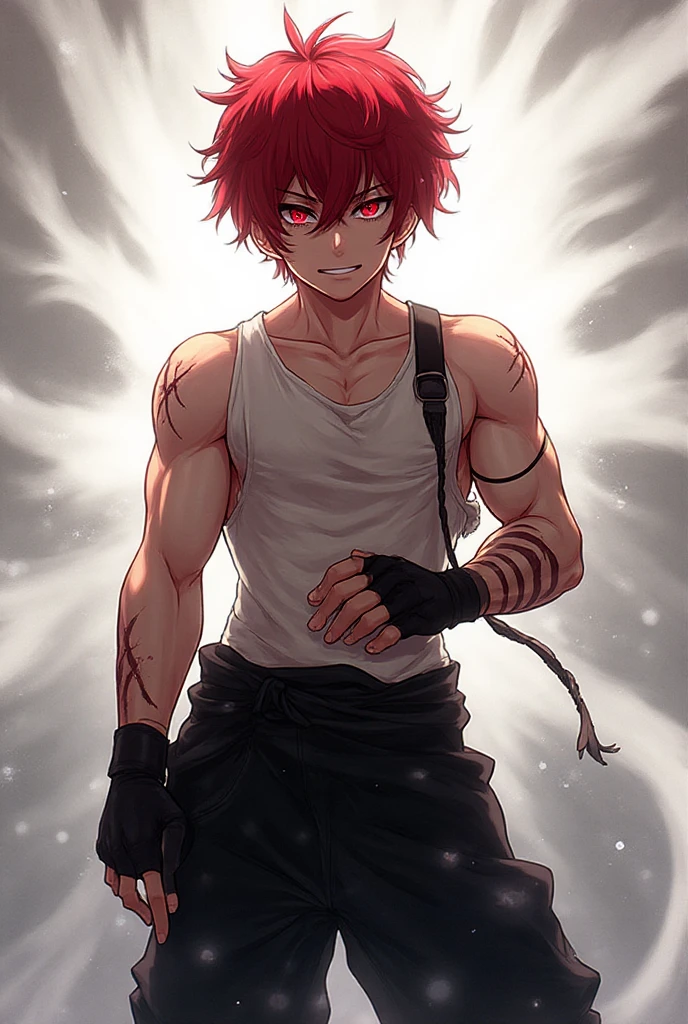 masterpiece, best quality red eyes, game cg, 1boy  man, rugged  face, solo, male focus, looking at viewer, upper body, Natsu Dragneel natsu_dragneel, pink hair, red eyes,  , toned muscle, pectorals, 8 abs, toned legs, ((   and   )), slightly bulged, garden shower spraying bubbles, open world daylight, detailed, dynamic lighting, well lit, ((wet body))