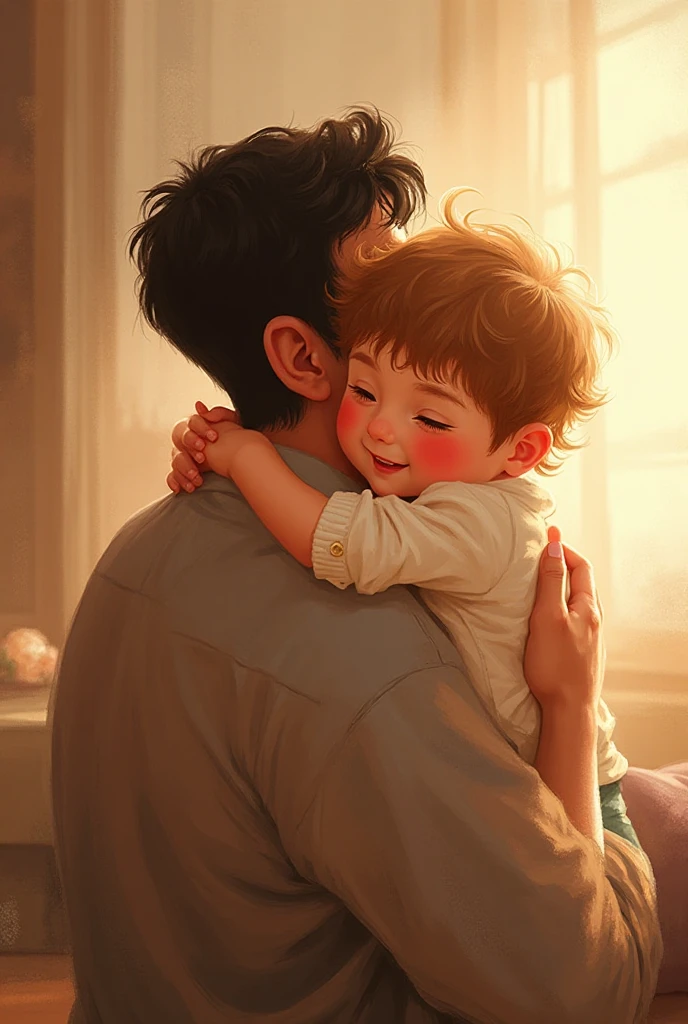 Same Father Poto Hugs Same Dad - SeaArt AI