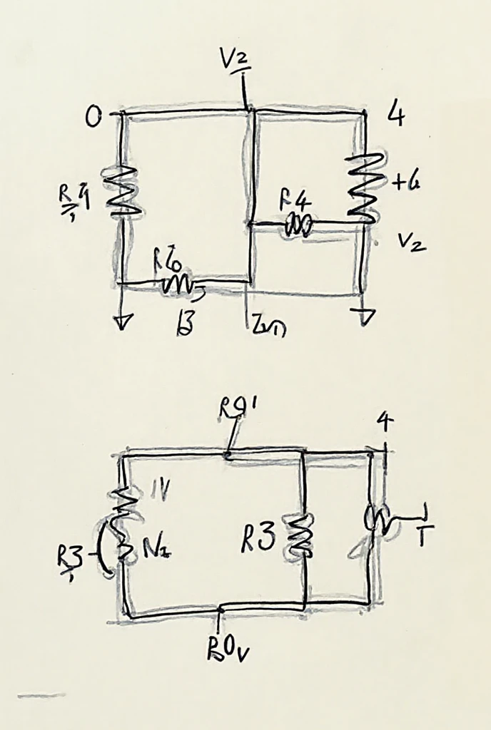 An electrical circuit with 2 meshes, in mesh 1 there is a resistor R1 ...