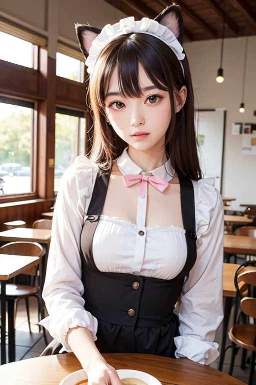 (8K, raw image, best quality, Masterpiece:1.2), (realistic, photo-realistic:1.37), very detailed,
1 woman,cute, alone,Beautifully detailed sky,Detailed cafe,nighttime,sit,Dating,(nose blush),(smile:1.1),(gag),,  smile, large separation, professional lighting, Sony A7R4, 50 mm sessile lens. f1.8,
,Beautifully detailed eyes,(collar shirt:1.1), bow tie,pleated skirt,(short hair:1.2),floating hair 