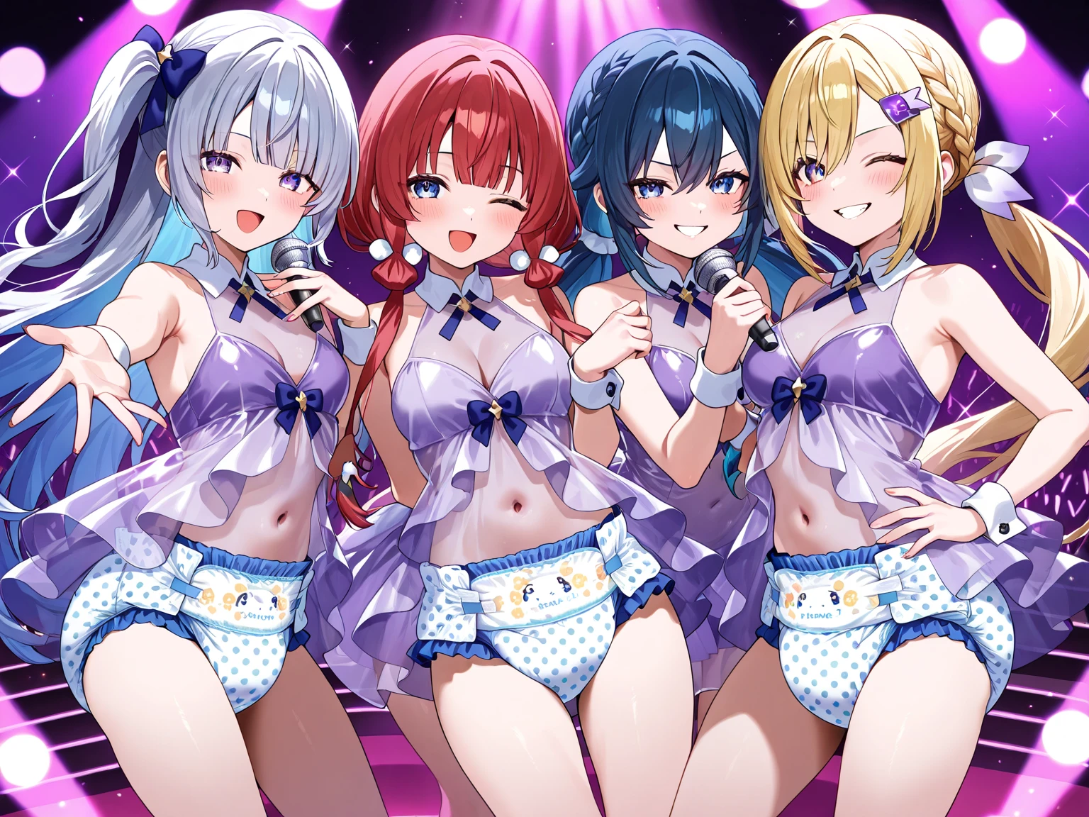 "(perfect masterpiece:1.2), (highest quality:1.2), stunning face,  uniform, mature and chubby, Big eyes, compensate, long and luxurious eyelashes, lip whole, irresistible charisma.",cheerleader,belly button,(((female brat))),(((very short hair))),raised his arms,NSFW,devil's smile,Are standing,Upper body,front,Cheerleader,mini skirt,double teeth