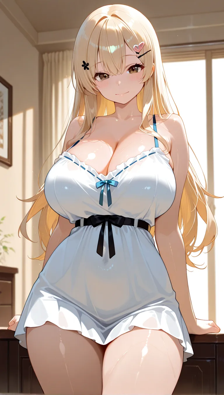 SFW,(Highest quality,An unparalleled masterpiece:1.4),Ultra-Detailed CG 4K,Mature Woman,(Ultra detailed, clear and incredibly vibrant mint big eyes:1.2),Gorgeous Detailed Mature Woman Face(Sensual:1.4)Fairy(????????????:1.8)(Long voluminous blonde hair: 1.4),Adult(bangs, Side Lock:1.2)Fascinating(Beautifully crafted dress:1.3)(alone:1.4)(One girl: 0.5)(In-person audience:1.2)(Put your arms behind your back:1.2)(Cowboy Shot:1.2)(From above:1.1),Skin Dentition(Curvaceous:1.4)(Curvy:1.2)(Slut: 1.4)(Standard waist: 1.2)(Thick lips: 1.3)Small Nose(A light smile: 1.2)rock,wood, plant,Bush, (Blush with embarrassment:1.4) Dynamic pose