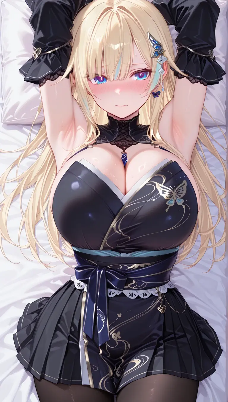 beautiful girl、perfect body、beautiful ample ???????、??????、Blonde Long Straight Hair、((embellished ???? dress))、spread your ?????????、(((POV、??????????)))
