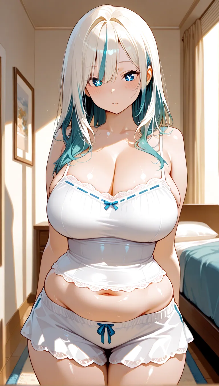 (Highest Quality:1.2),(​masterpiece:1.2),(Masterpieces:1.2),(mature woman),(very big bust:1.5),(Blue Eyes),(long  hair),(necklaces,earings),(In a dark bedroom),(??? on:1.2),(Protrusion of the ??????:1.2),(Microlingerie:1.2),(???:1.5)