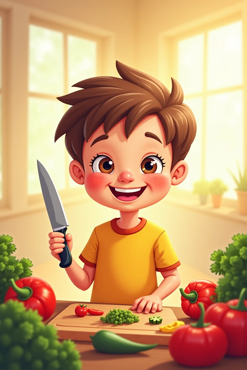 Healthy illustration of a boy with a small shank