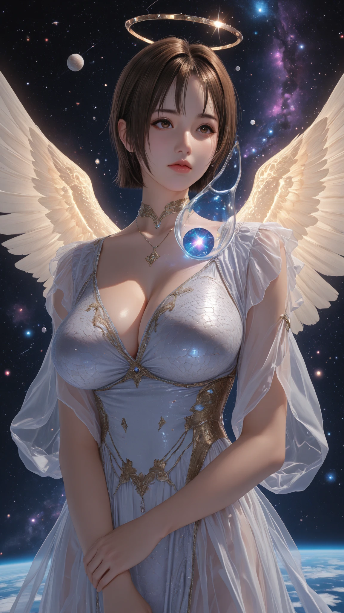 Realistic, (Masterpiece, Top Quality, Best Quality, Official Art, Beautiful and Aesthetic: 1.2), Very Detailed, Fractal Art, Colorful, Most Detailed, Leo, (Abstract Background: 1.5) (1girl: 1.3), (Cat class), yellow hair, bright eyes, earnest, combed back, short hair, , milky way, huge magical gold Leo astrolabe,dream,fantasy, gold trim,beautiful detailed sky,Style and Decoration for Leo, leo goddess,(nsfw:0.8)
delicate refective and high glass guardrail board