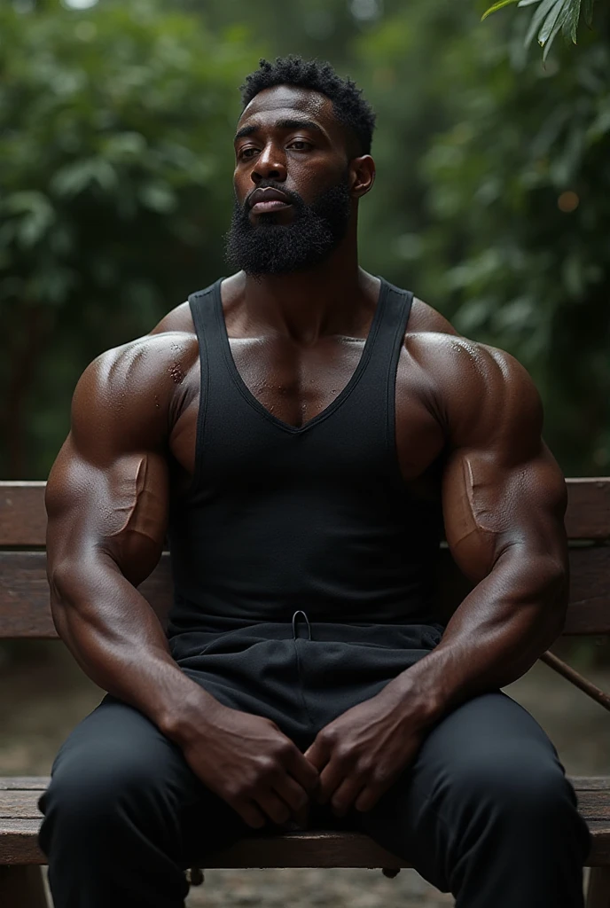 Very Black sunburn skin Nigeria,Bodybuilding Poses、(を見せる:2.4)Very Big Bodybuilder muscle man,(Stick your ass out here:1.5)Developed muscles、Sit on the ground、Hidetada yamagishi,15yo,,no body hair,,Very bulky Big underboobs, Skin with visible veins, medium length hair,A cinematic scene unfolds in 8k resolution, where in brig,(Gorilla-like face:0.5),Big Nose,(big :0.7)(Thick :0.7)(elect :1.4)(Detailed elect  shape:1.4)、