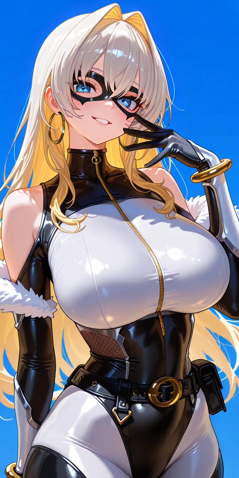 Space suit, Monster girl, bunny girl, voluptuous, dark skin, blonde hair, blue eyes