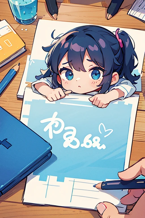 Anime Girl, ayaka Genshin Impact impact, , , Ink art anime , Lovely characters, ,  Genshin Impact impact, Genshin Impact, Genshin Impact impact character, , portrait, little girl，Seven Seven，Chinese zombies，child