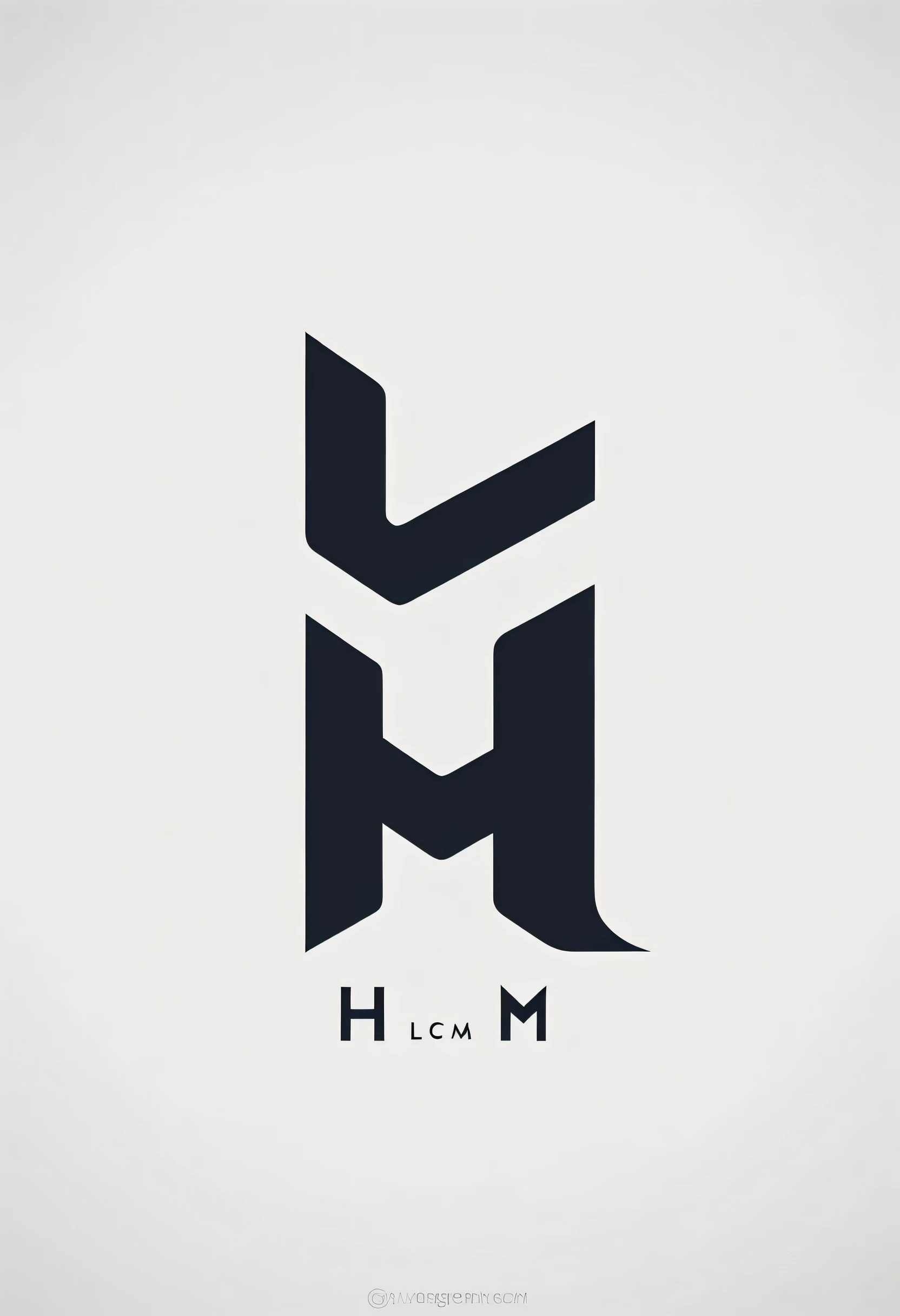 Design a minimalist and modern logo.
The main shape should be a stylized "H" with clean lines and balanced proportions.
In a subtle and secondary way, integrate the initials "LCM" within or around the H, as an elegant complement.
Style should be geometric, professional, and corporate.
Suggested colors: monochrome black on a white background.