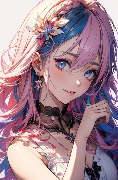 Long pink hair、Cool、tits out、beauty legs、校服、Shikimori is not only cute、