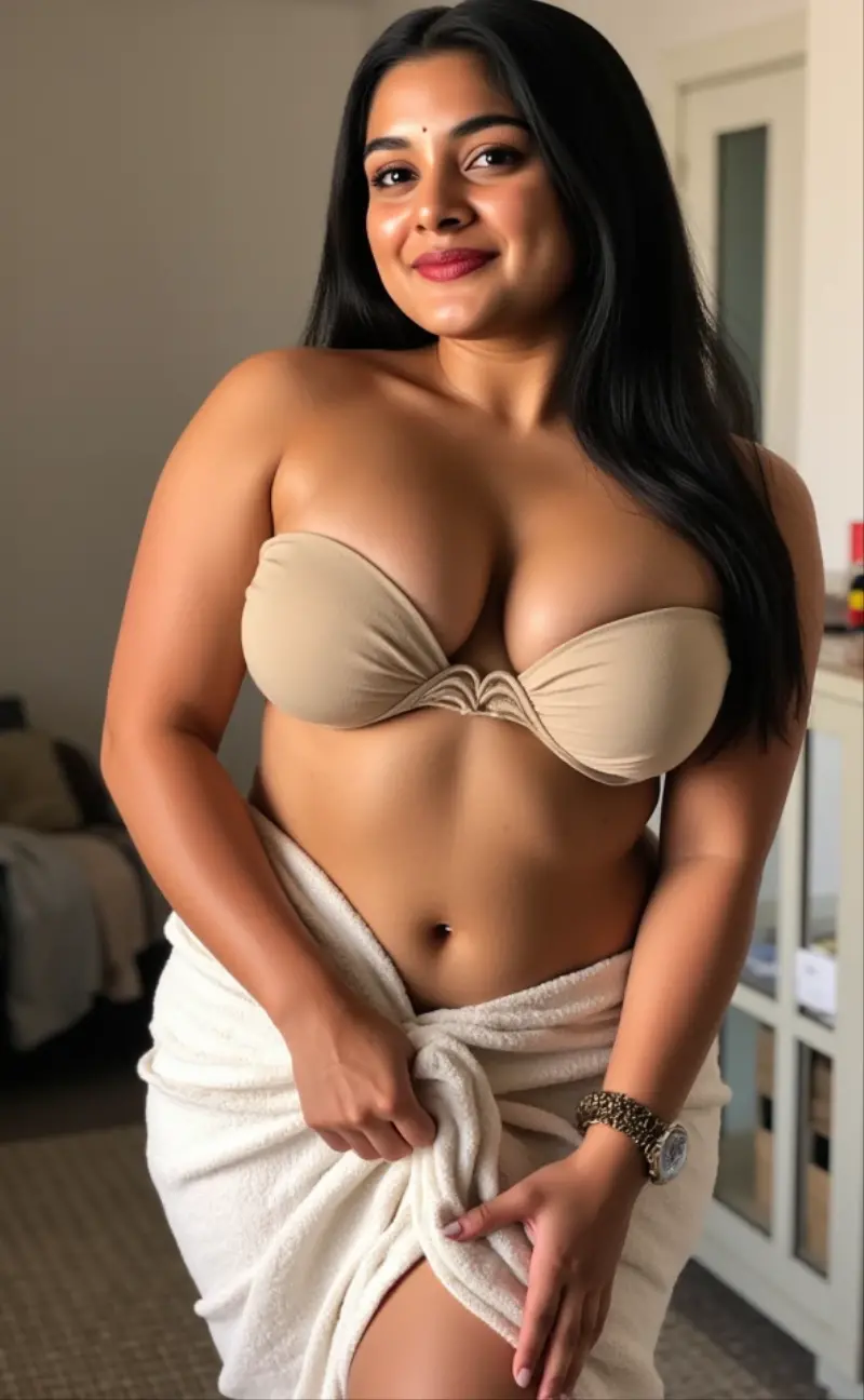 indian curvy babe, 22 year old, wearing sweater and beanie and negligee,  figure, cute girl, smiling